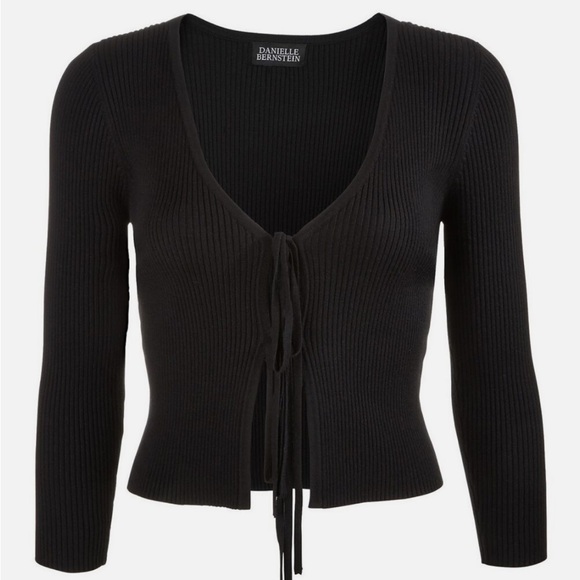 Danielle Bernstein Tie Front Cardigan - Picture 2 of 3